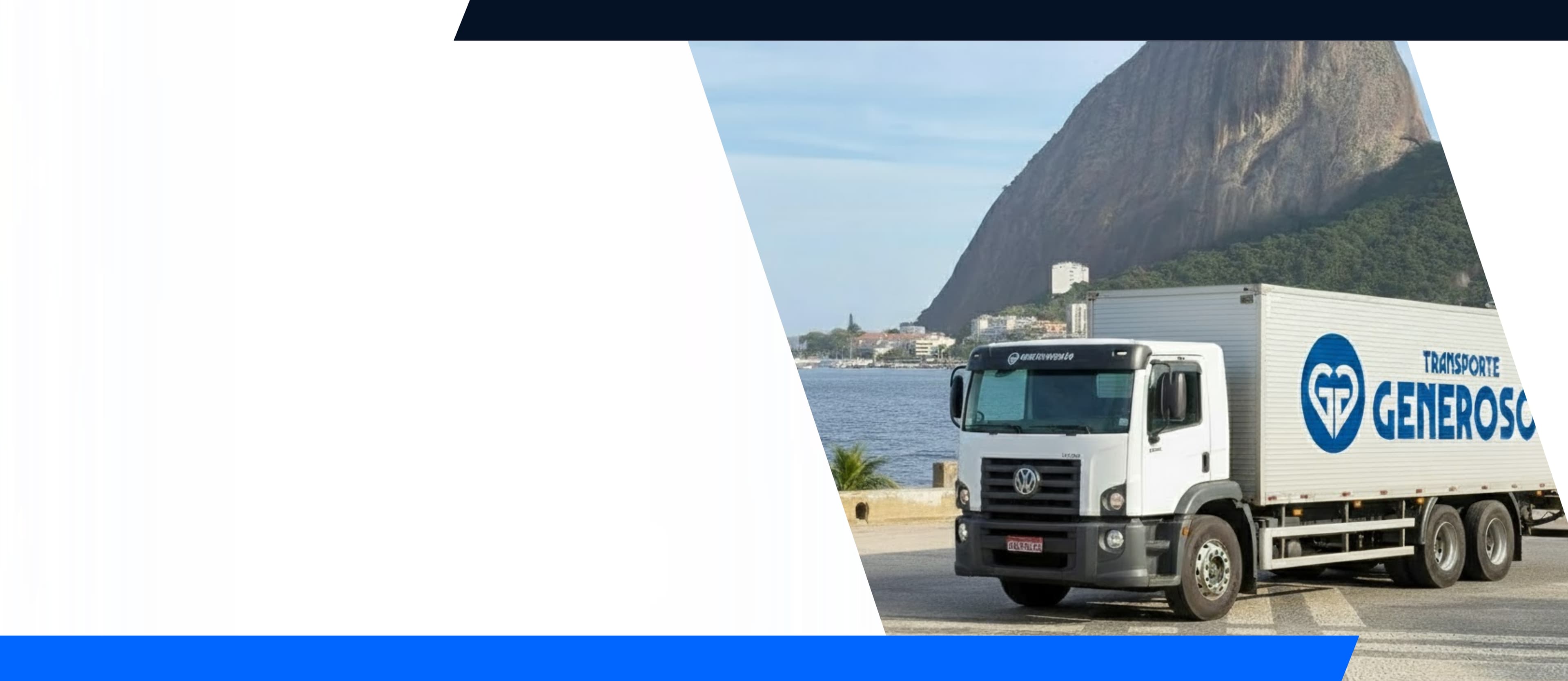 2 - Caminhão do Transporte Generoso com a pergunta Quer chegar mais rápido?