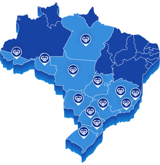 Mapa do Brasil com pontos onde o Tranporte Generoso atua
